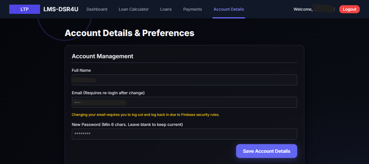 Account Management Screenshot 1